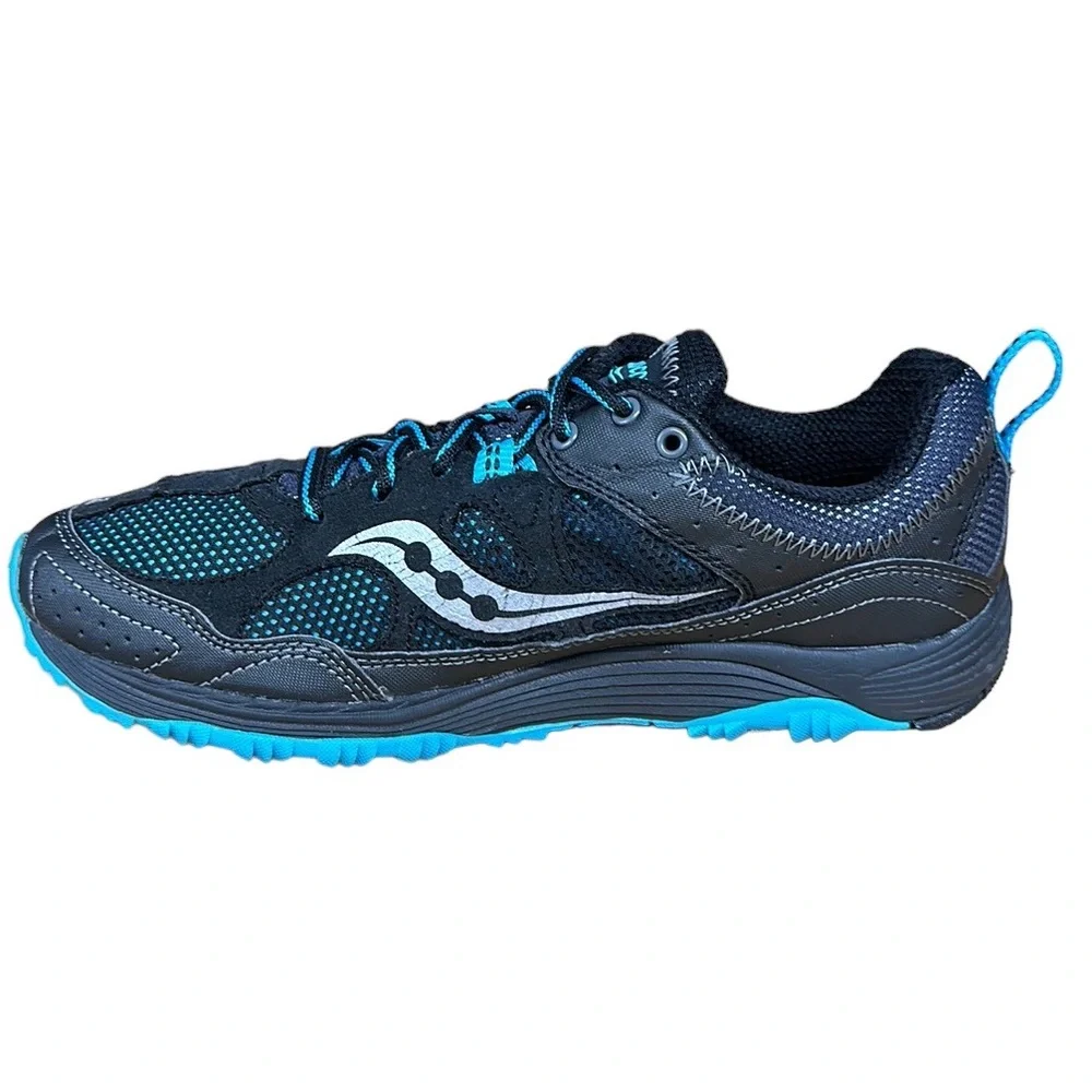 Saucony Black Blue Adapt Trail Running Hiking Walking Shoes #15148-1 Size 8.5